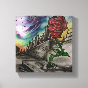 Rose, die vom Beton wuchs Leinwanddruck