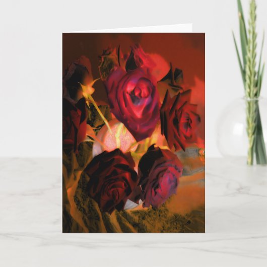 "Rose" digital veränderte Lebensdauer von Blume Karte (Vorderseite)