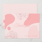 Rose Doodle Personalisiert Vielen Dank Karte (Vorne/Hinten)