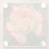 Rose Doppelte Freude Creme rosa rote Kante Glasuntersetzer (Rückseite)