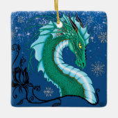 Rose Dragon Keramikornament (Vorderseite)