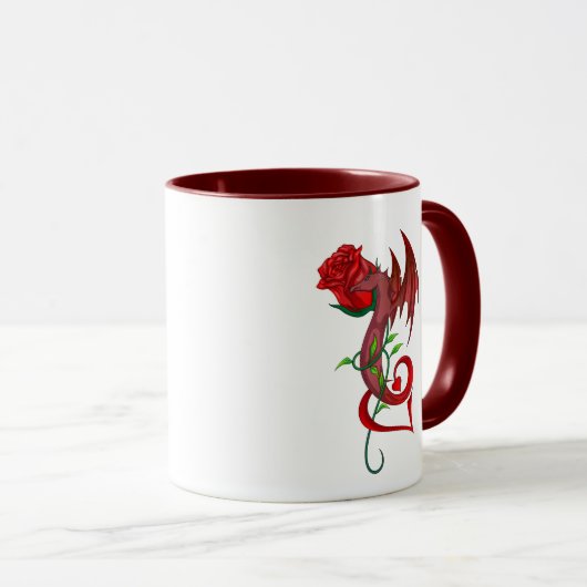 Rose Dragon Lover Tasse (VorderseiteRechts)