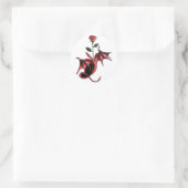 Rose Dragon Runder Aufkleber (Tasche)