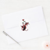 Rose Dragon Runder Aufkleber (Umschlag)