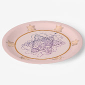 Rose Dramatischer jüdischer Star Paper Teller (Schrägansicht)