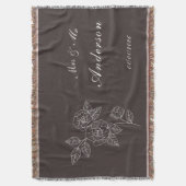 Rose Drawing and Name in White on Dark Decke (Vorderseite Vertikal)