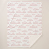 Rose Dreamtime Wasserfarben Wolken Sherpa Blanka Sherpadecke (Vorderseite)