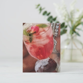 Rose Drink und Juwelen Mixed Media Collage  Postkarte