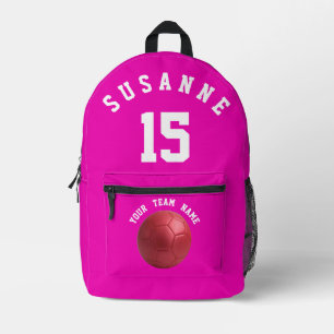 Rose Druck Nähen Fußballsport Mädchen rosa Schule Bedruckter Rucksack