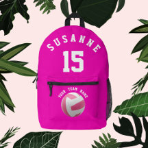 Rose Druck Nähen Volleyball Girls Tasche Fuchsia
