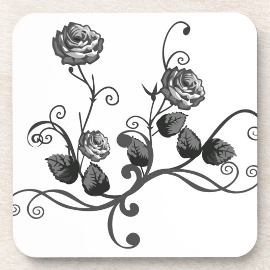 Rose Druck Untersetzer Set (Vorderseite)