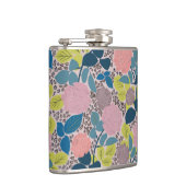 Rose Druck Vinyl umhüllter Kolben Flachmann (Rechts)