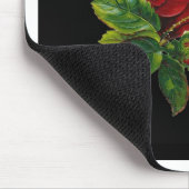 Rose Druckzubehör - Schwarz, Rot, Vintage Kunst Mousepad (Ecke)
