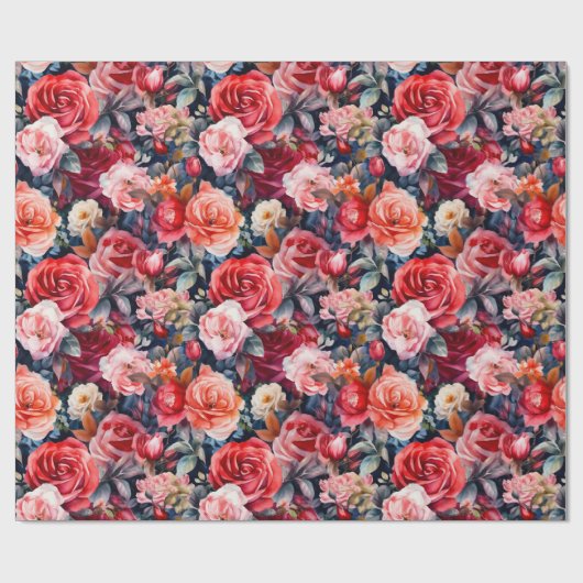 Rose (dunkel) geschenkpapier (Flach)