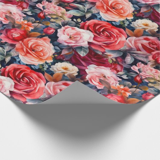 Rose (dunkel) geschenkpapier (Ecke)