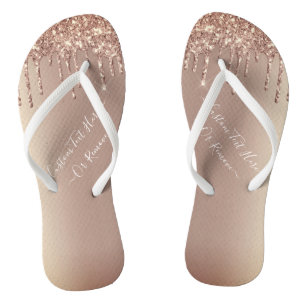 Rose Dunkle Goldbluse Glitzer Sparkeln Tropfen - T Badesandalen