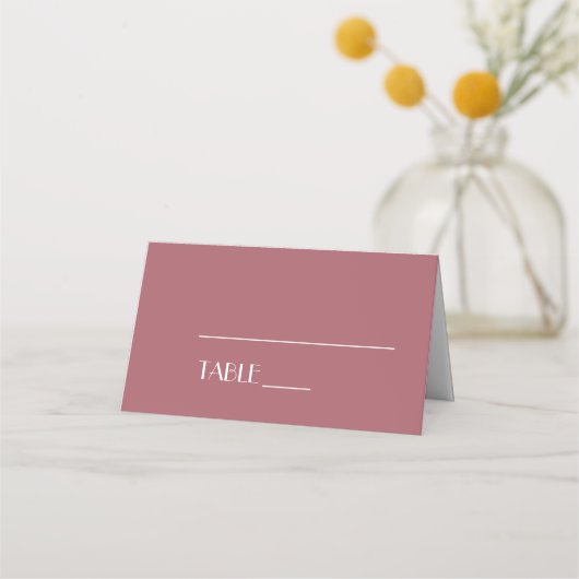 Rose | Dunkle Rose Hochzeit Platzkarte Zelt (Vorderseite)