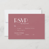 Rose | Dunkle Rose Hochzeitsmahlwahl RSVP Karte (Vorderseite)