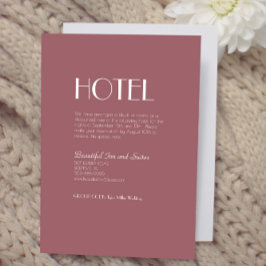 Rose | Dunkle Rose Hochzeitsunterkunft Begleitkarte