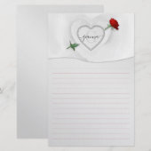 Rose durch das Herz-Geschichten Briefpapier (Vorne/Hinten)