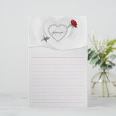 Rose durch das Herz-Geschichten Briefpapier (Stehend Vorderseite)
