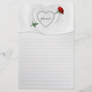 Rose durch das Herz-Geschichten Briefpapier