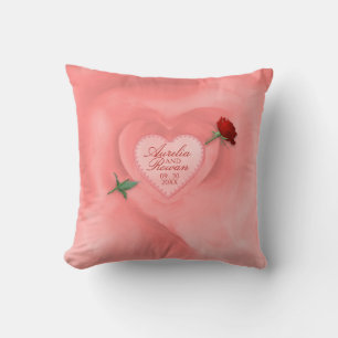 Rose durch das Herzklopfen Kissen