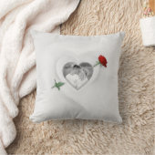 Rose durch das Herzklopfen Kissen (Decke)