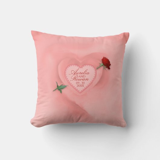Rose durch das Herzklopfen Kissen (Vorderseite)