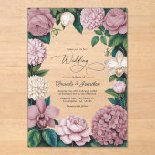 Rose Dust, Silk Blush & Porcelain Cream Wedding Acryleinladungen (Vorderseite)