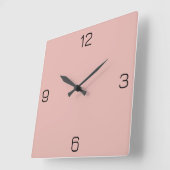 Rose E6B6B0 - Option zum Hinzufügen von Namen Quadratische Wanduhr (Winkel)