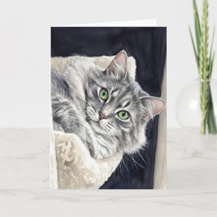 Rose, eine Katze mit auffallenden grünen Augen Karte
