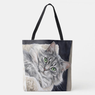 Rose, eine Katze mit auffallenden grünen Augen Tasche