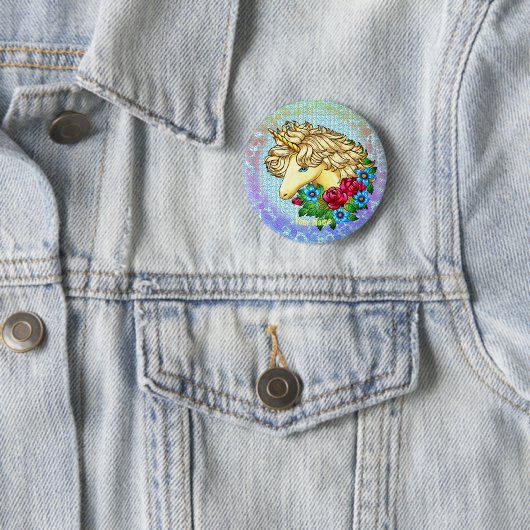 Rose Einhorn-Button Button (Beispiel)