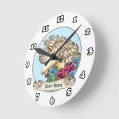 Rose Einhornuhr Runde Wanduhr (Winkel)