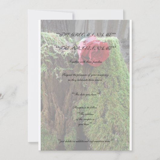 Rose Einladung (Vorderseite)