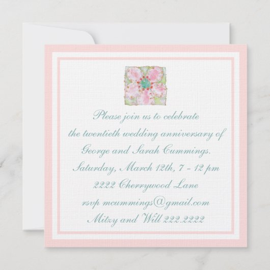 Rose Einladung (Rückseite)