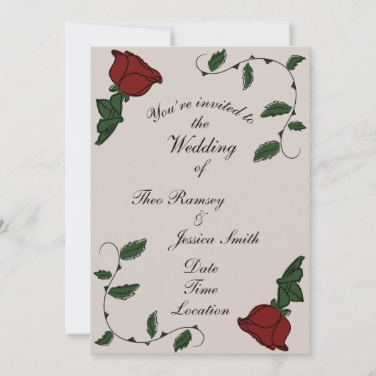 Rose Einladung (Vorderseite)