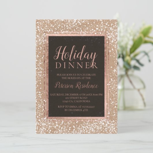 Rose Einladung (Stehend Vorderseite)