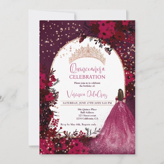 Rose Einladung (Vorderseite)