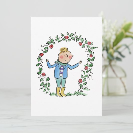 Rose Einladung (Stehend Vorderseite)