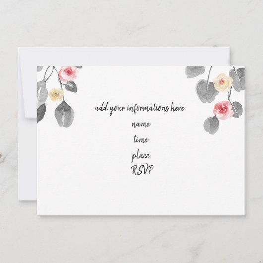 Rose Einladung (Rückseite)