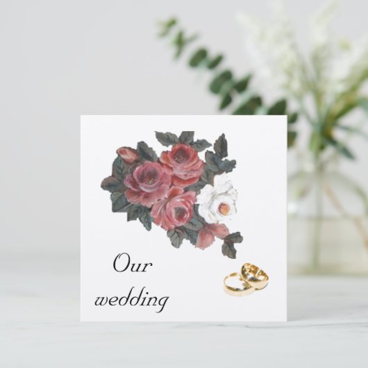 ROSE EINLADUNG (Stehend Vorderseite)