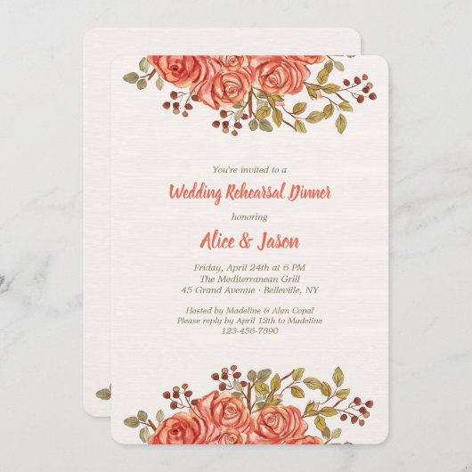 Rose - Einladung (Vorne/Hinten)