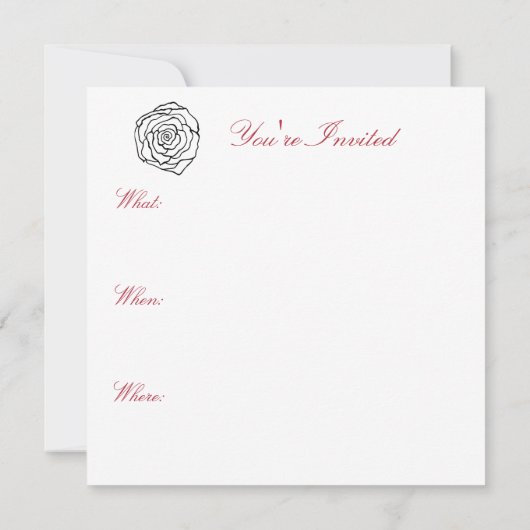 Rose Einladung (Rückseite)