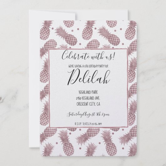 Rose Einladung (Vorderseite)