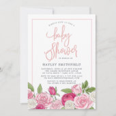 Rose | Einladung der Babydusche (Vorderseite)