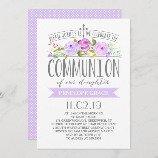 Rose | Einladung der Girl Communitation | Lila (Vorne/Hinten)