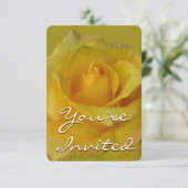 Rose Einladung Personalisiert Gelbe Rose RSVP-Kart (Stehend Vorderseite)
