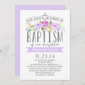 Rose | Einladung von Mädchen | Lila (Vorne/Hinten)